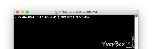 터미널 sudo cloudflared proxy-dns